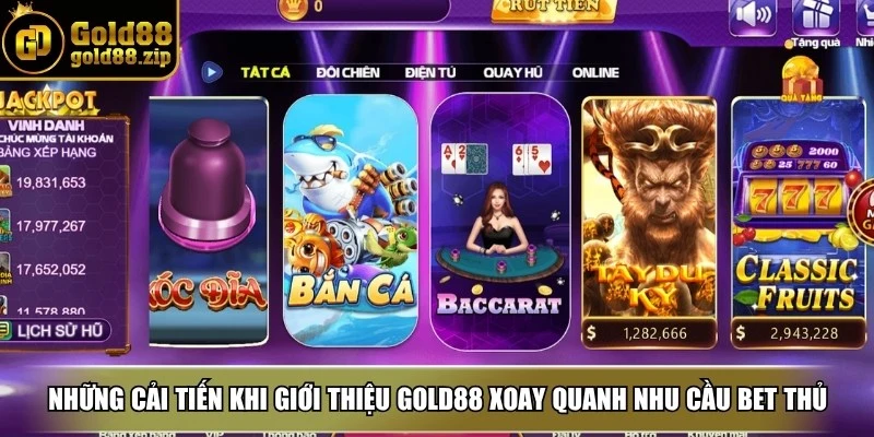 Giới thiệu 1 Những cải tiến khi giới thiệu Gold88 đều xoay quanh nhu cầu bet thủ